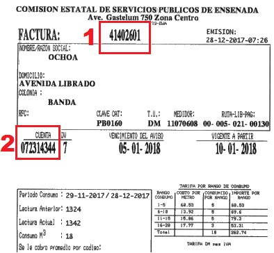 Donde viene la clave catastral en el recibo de agua